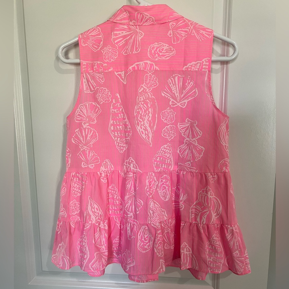 Lilly Pulitzer Breah Sleeveless Button Down Top Sz 0 Rousseau Pink - Picture 2 of 7